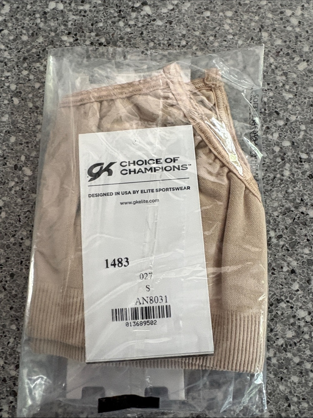 GK dance or gymnastics Choice of Champions Nude/Tan Seamless Sports Bra - Size S